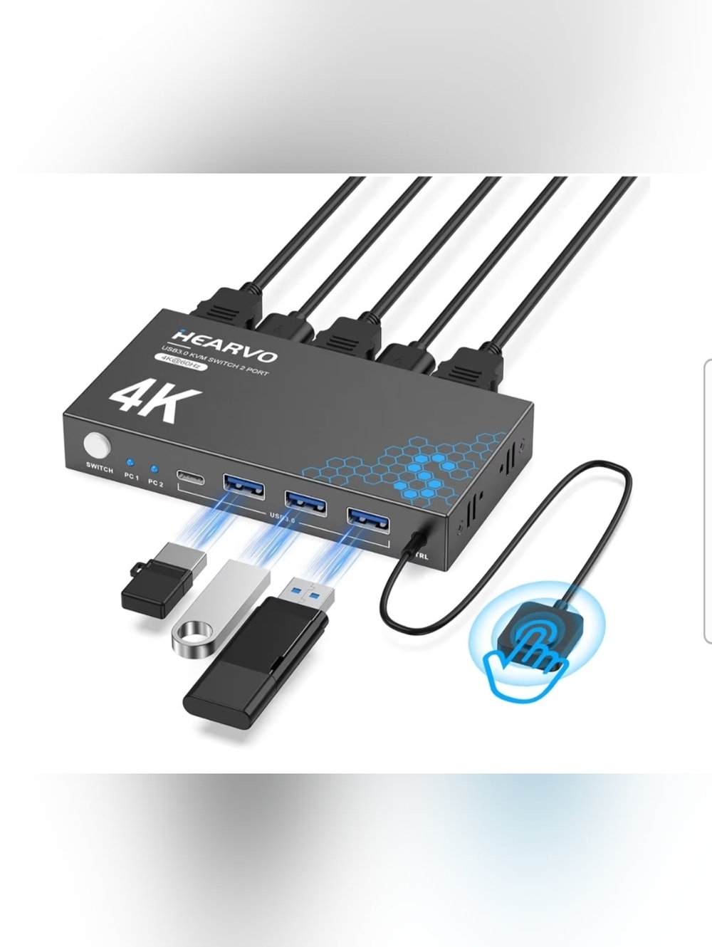 Hearvo USB 3.0 HDMI KVM Switch